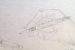 Hand mit Stift